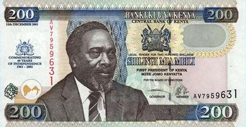 Wzory banknotów - polecam dla kolekcjonerów - Kenia - szyling.JPG