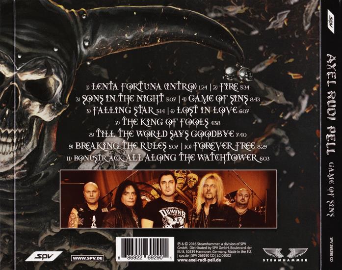 CD BACK COVER - CD BACK COVER - AXEL RUDI PELL - Game Of Sins.bmp