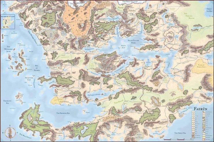 Poradniki Dungeons and Dragons PDF - forgotten realms map full.jpg